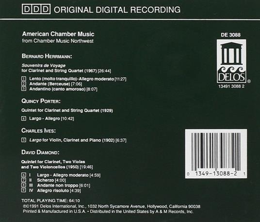 Musica da Camera Americana - Souvenirs De Voyage - CD Audio di Bernard Herrmann