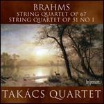 Quartetti op.67, op.51 n.1 - CD Audio di Johannes Brahms,Takacs Quartet