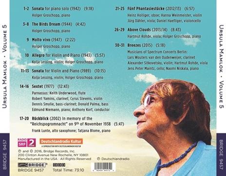 Music Of Ursula Mamlok 5 - CD Audio di U. Mamlok - 2
