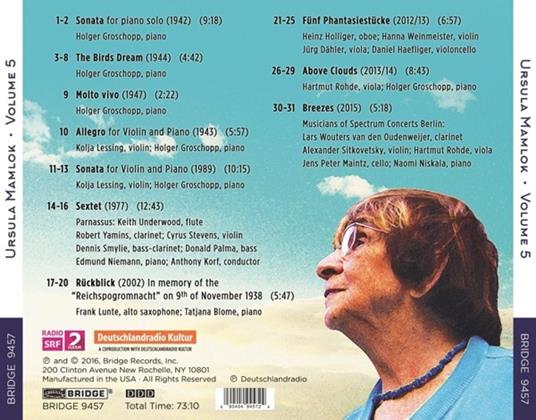 Music Of Ursula Mamlok 5 - CD Audio di U. Mamlok - 2