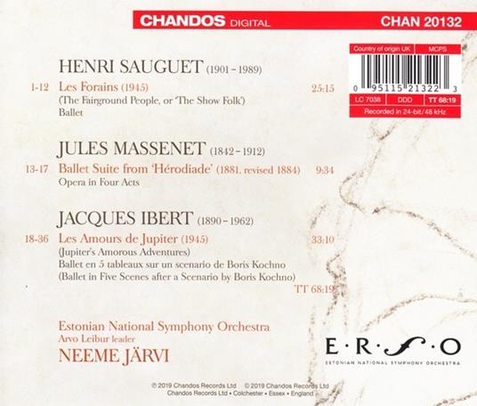 French Music for Ballet - CD Audio di Neeme Järvi,Estonian National Symphony Orchestra - 2