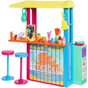 Giocattolo Barbie Chiosco da Spiaggia di Malibù con 2 Sedute per Bambole e Tanti Accessori. Mattel (GYG23) Mattel