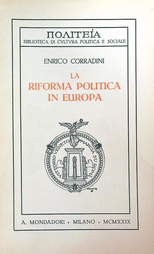 La riforma politica in Europa - Enrico Corradini - copertina