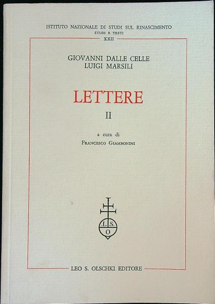 Lettere vol 2 - Giovanni Dalle Celle - copertina