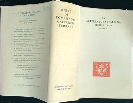 Opere di Romagnosi Cattaneo e Ferrari - Ernesto Sestan - copertina