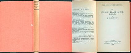 Foreign Trade in the USSR - J.D. Yanson - copertina