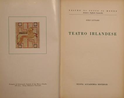 Teatro irlandese - Luigi Lunari - copertina