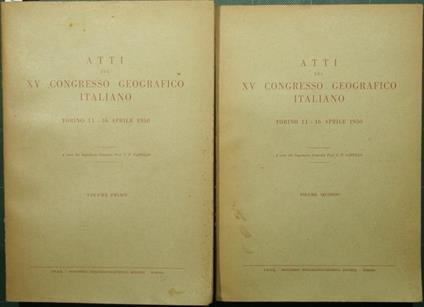 Atti del XV Congresso geografico italiano. Torino 11-16 aprile 1950 - copertina