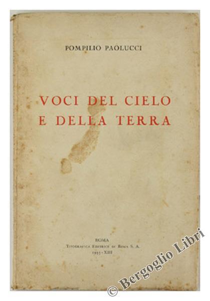 Voci del Cielo e della Terra - Pompilio Paolucci - copertina