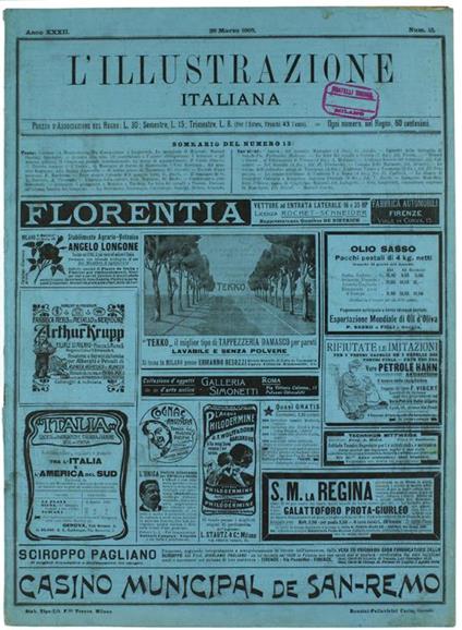 L' Illustrazione Italiana. Anno XXXII. 1905 N. 13 - copertina