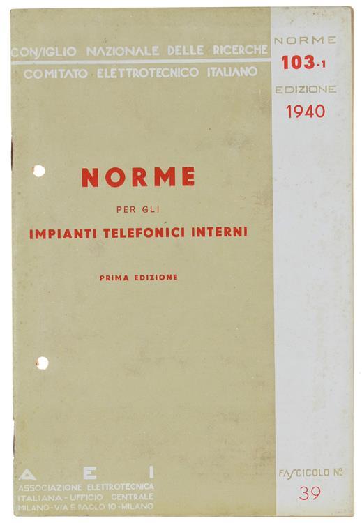 Norme per gli Impianti Telefonici Interni - copertina