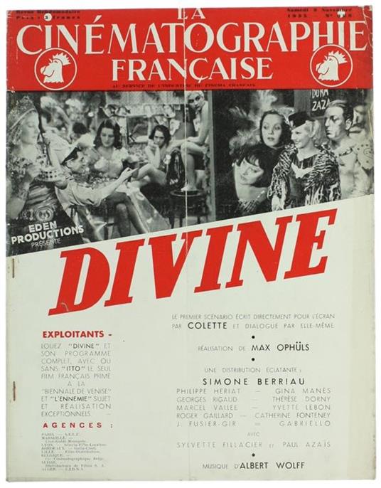 La Cinematographie Française - Revue Hebdomadaire. N° 888 - Paul-Auguste Harlé - copertina