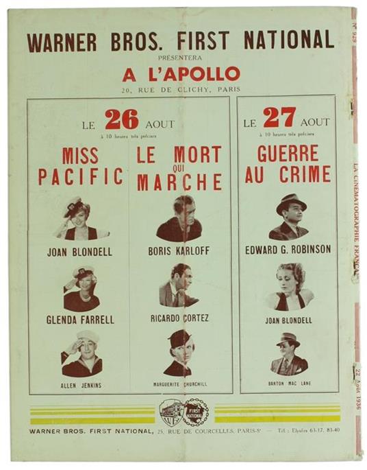 La Cinematographie Française - Revue Hebdomadaire. N° 929 - Paul-Auguste Harlé - 2