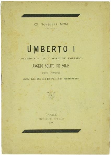 Umberto i - XX Novembre 1900 - copertina