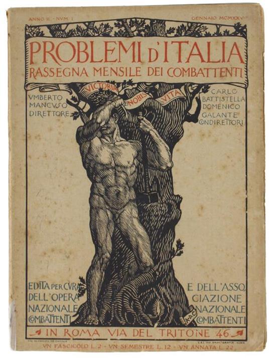 Problemi D'Italia. Rassegna Mensile Dei Combattenti. Anno Ii - N. 1, Gennaio 1925 - copertina