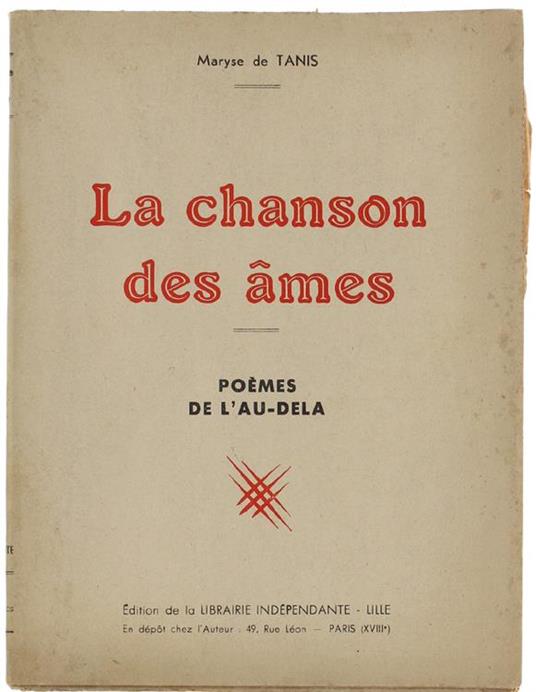 La Chanson Des Ames. Poemes De L'au-Dela - copertina
