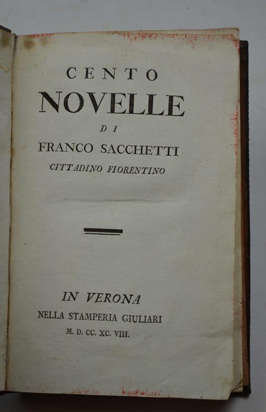 Cento novelle… - Franco Sacchetti - copertina