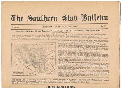 The Southern Slav Bulletin n° 33 del 12 September 1917 - copertina