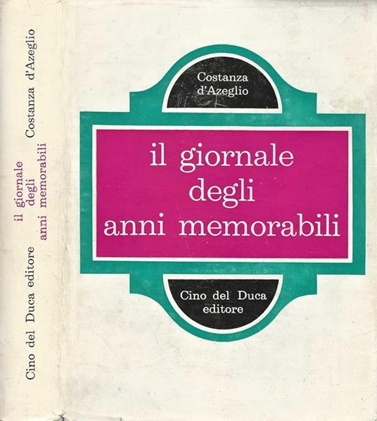 Il Giornale degli anni memorabili - Costanza D'Azeglio - copertina