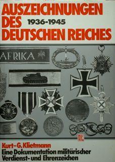 Auszeichnungen des deuschen reiches 1936-1945, - Kurt Klietmann - copertina