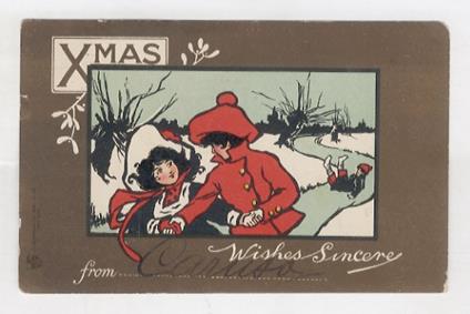 CARTOLINA, natalizia. Xmas. Wishes Sincere from... - copertina