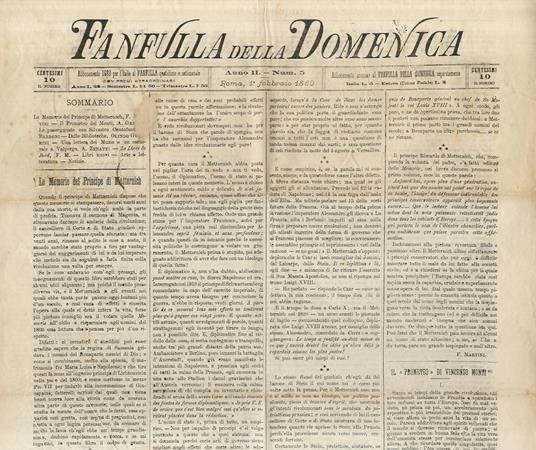 FANFULLA della Domenica. Anno II. 1880. Disponiamo dei seguenti fascicoli: n. 2, 4, 5, 6, 8, 9, 10, 12, 13, 15, 16, 17, 18, 26, 27, 30, 31, 32, 33, 34, 36, 37, 38, 39, 40, 41, 42, 43, 45, 46, 49, 50, 51, 52 - copertina