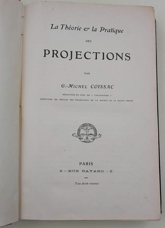 Theorie Et La Pratique Des Projections - copertina