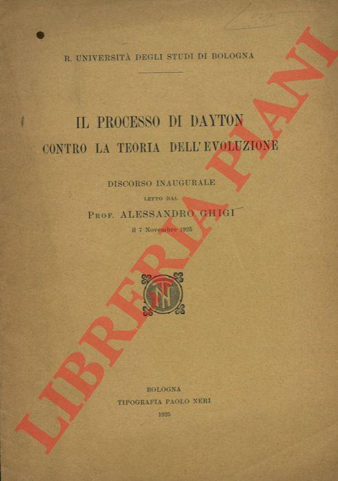 Il processo di Dayton contro la teoria dell'evoluzione - Alessandro Ghigi - copertina