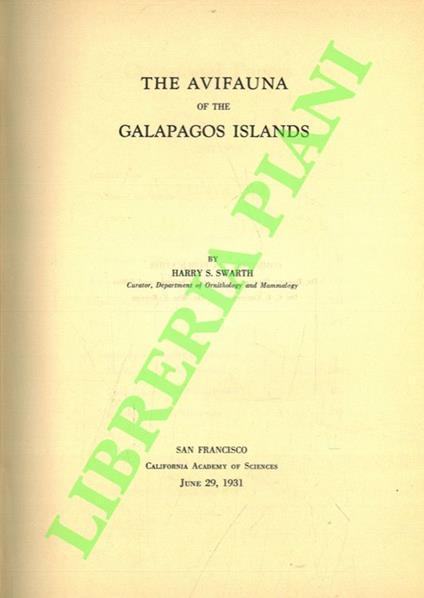 The avifauna of the Galapagos Islands - copertina