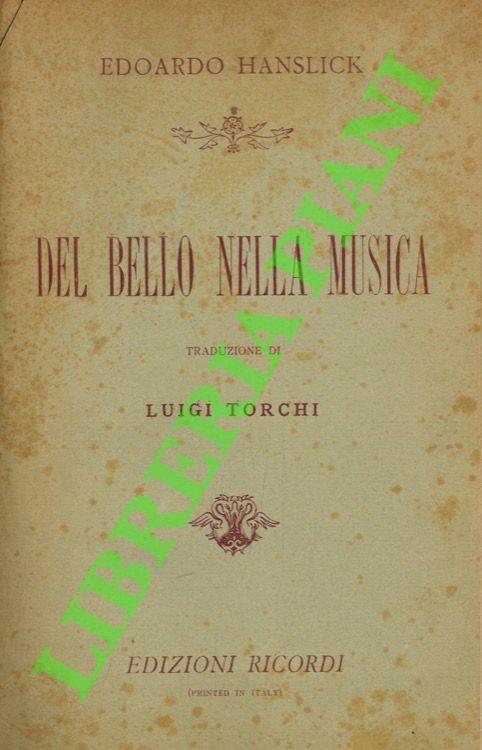 Del bello nella musica. Saggio di riforma dell'estetica musicale - copertina
