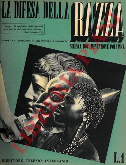 La difesa della razza. Direttore Telesio Interlandi - copertina