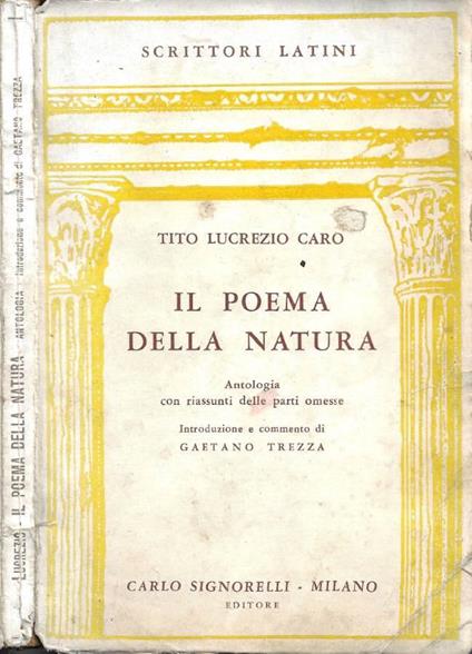 Il Poema della Natura - Tito Lucrezio Caro - copertina