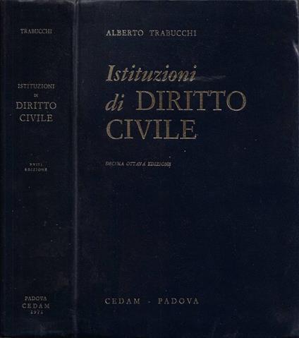 Istituzioni di Diritto Civile - Alberto Trabucchi - copertina