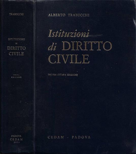 Istituzioni di Diritto Civile - Alberto Trabucchi - copertina