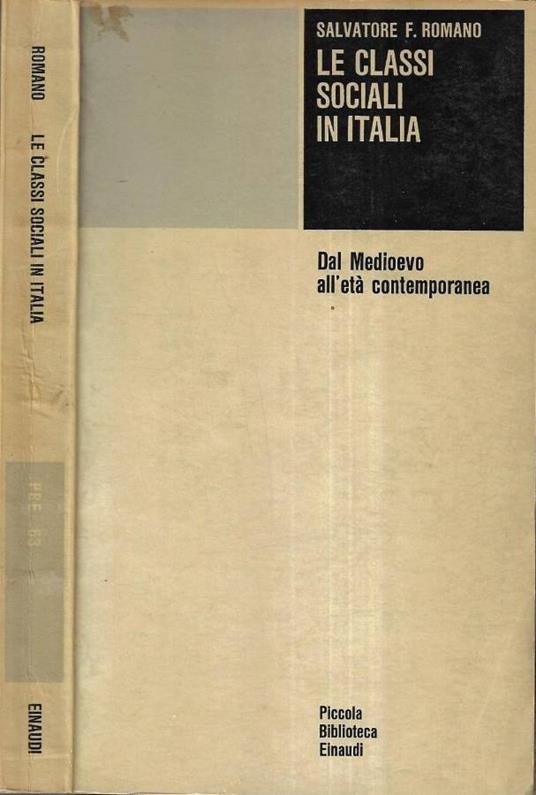 Le classi sociali in italia - Salvatore F. Romano - copertina