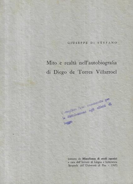 Mito e realtà nell'autobiografia di Diego de Torres Villarro - copertina