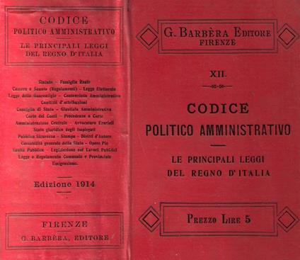 Codice Politico Amministrativo - copertina