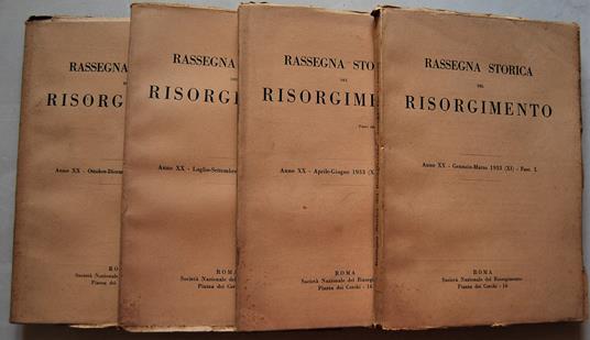 Rassegna Storica Del Risorgimento. Annata 1933 - copertina