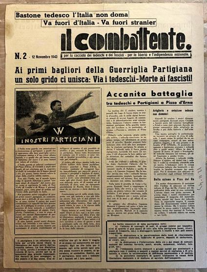 Il Combattente. 12 Novembre 1943. Numero 2 - copertina
