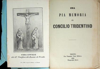Una pia memoria al concilio tridentino - copertina