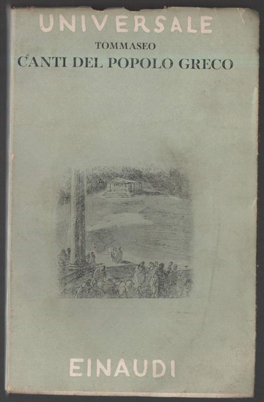 Canti Del Popolo Greco  - Niccolò Tommaseo - copertina