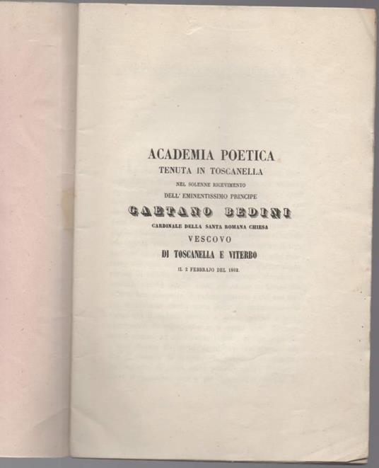Accademia Poetica Tenuta in Toscanella  - copertina