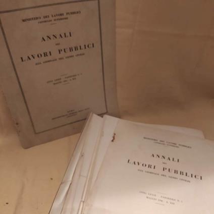 Annali Dei Lavori Pubblici (giˆ Giornale Del Genio Civile) Anno Lxxii - Fascicolo N. 5 Maggio 1934 - A. Xii - copertina