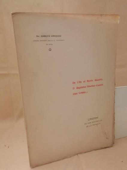 De Uita Et Morte Illustris. D. Baptistae Sfortiae Comiti Ssae Urnini  - copertina