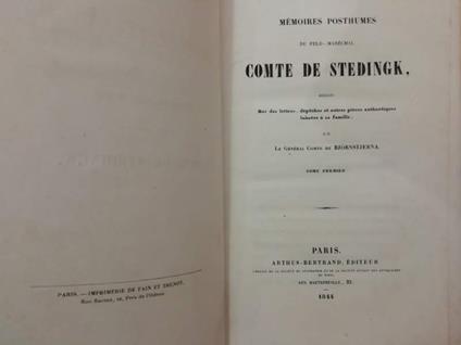 Memoires Posthumes Du Feld-marechal Comte De Stedingk  - copertina