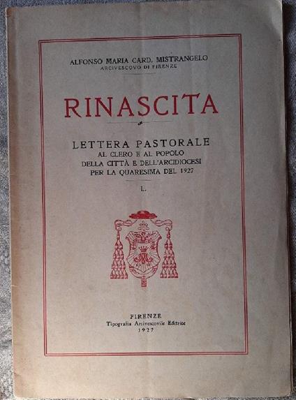 Rinascita-lettera Pastorale per La Quaresima Del 1927 - copertina