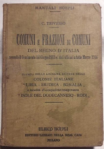 Comuni e Frazioni Del Regno D'italia - copertina