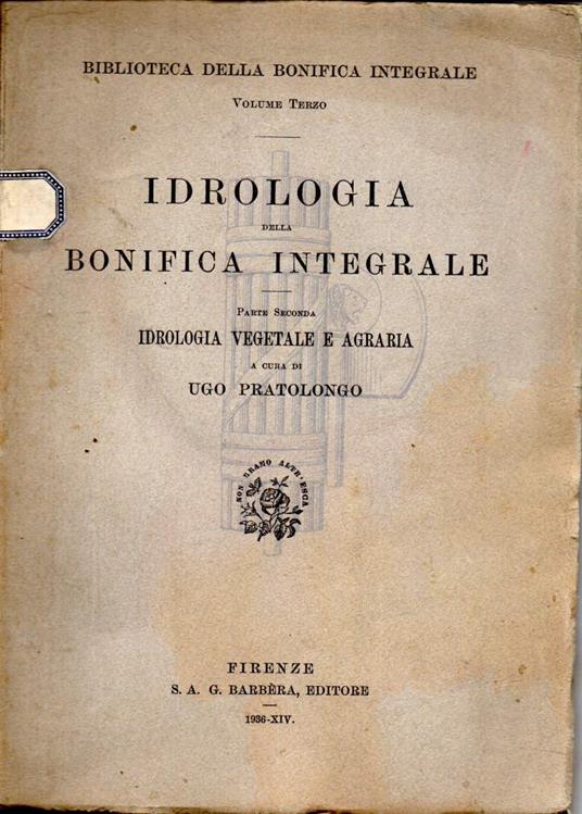 Idrologia Della Bonifica Integrale - copertina