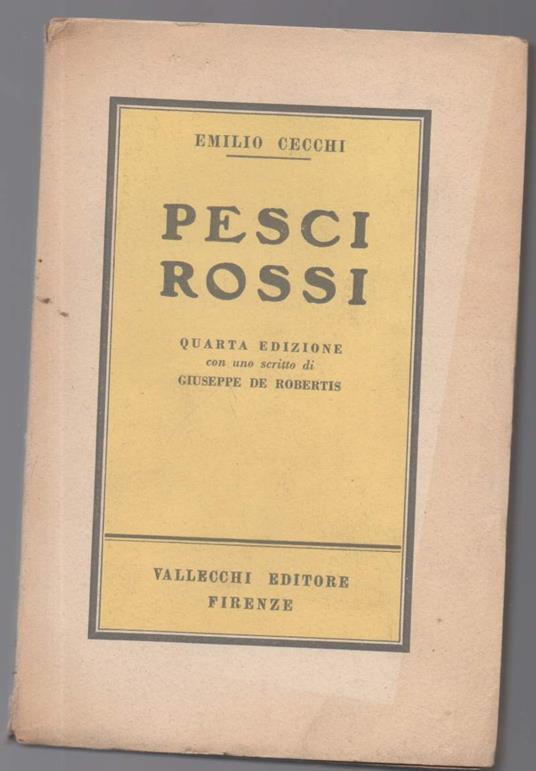 Pesci Rossi - Emilio Cecchi - copertina