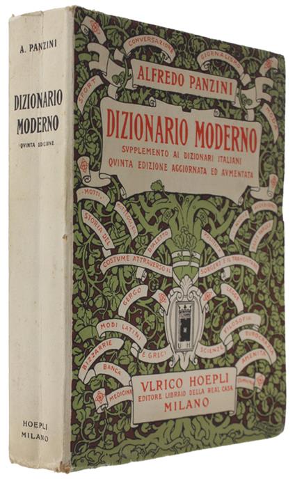 Dizionario Moderno. Supplemento Ai Dizionari Italiani. 5A Edizione Aggiornata Ed Aumentata - Alfredo Panzini - copertina